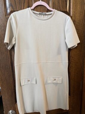 Zara Cream Faux Suede Dress